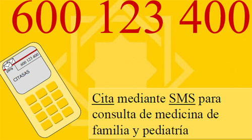 Cita Previa Sas mediante sms de teléfono